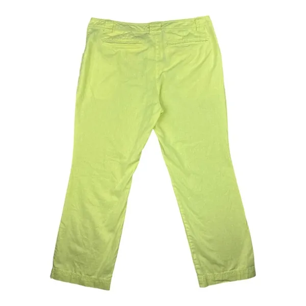 New York & Company Cropped Linen Cotton Pants Bright Yellow-Green Size 10 - Image 7