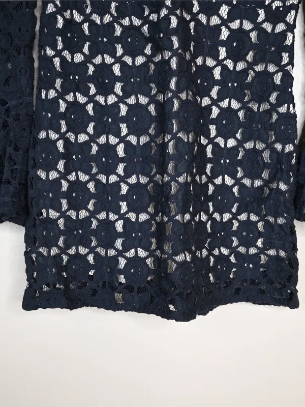 Free People Women's 4 Back to Black Crochet Mini Dress - Image 7