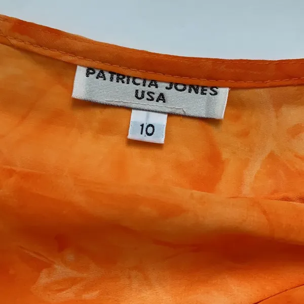 Vintage orange tie dye wrap maxi skirt, size 10 - Image 2