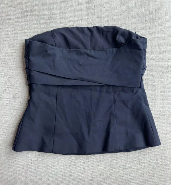 ZARA Navy Strapless Top - Image 2