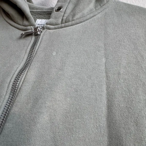 🟣$5/$25 Abercrombie & Fitch Soft AF Green Cropped Hoodie Size XS Cozy Warm Fall - Image 2