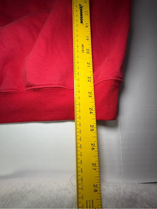 The Vinyl Icons Red Crewneck Sweatshirt like new, small pinhole - Image 5