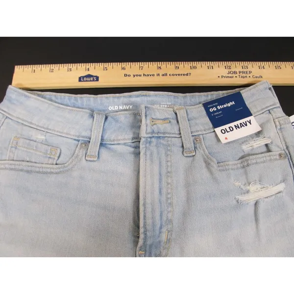 Old Navy OG Straight High Rise Jean Shorts Women’s Size 4 Blue Denim 3” Inseam - Image 3
