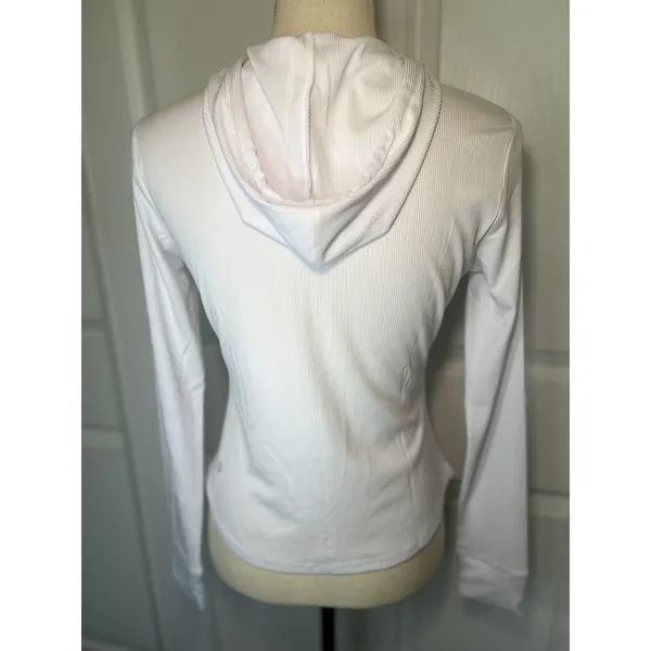 Lululemon‎ Ribbed Nulu Hooded Define Jacket White LW4AWLS Size 10 - Image 3