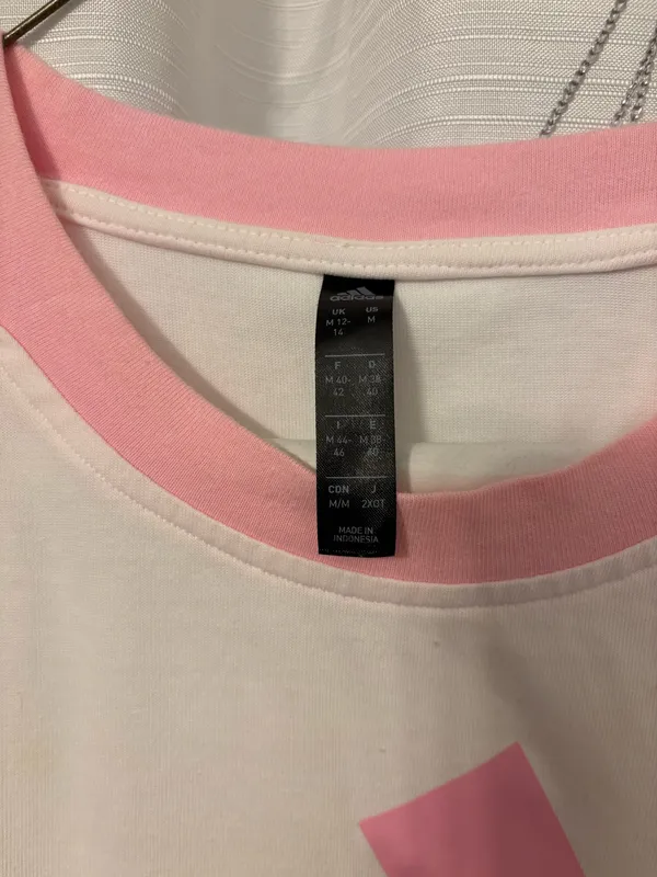 Adidas Pink and white tee - Image 2