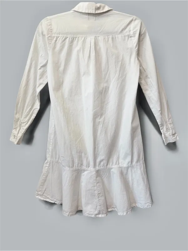 ASOS White Button Front Ruffle Hem Tunic Top Size US 4 - Image 2