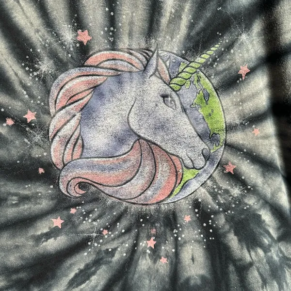 🖤Junk Food Unicorn World Black Tie-Dye Tee T-Shirt - Image 5