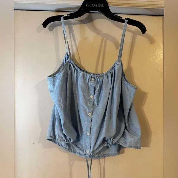 Madewell Denim Top Womens XL nwot Blue Chambray Meriden Vineshire Wash B1 - Image 7