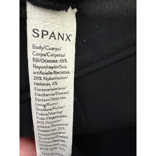 Spanx The Perfect Pant Slim Straight Leg Black Ponte Trousers Size Small Women's - Image 5