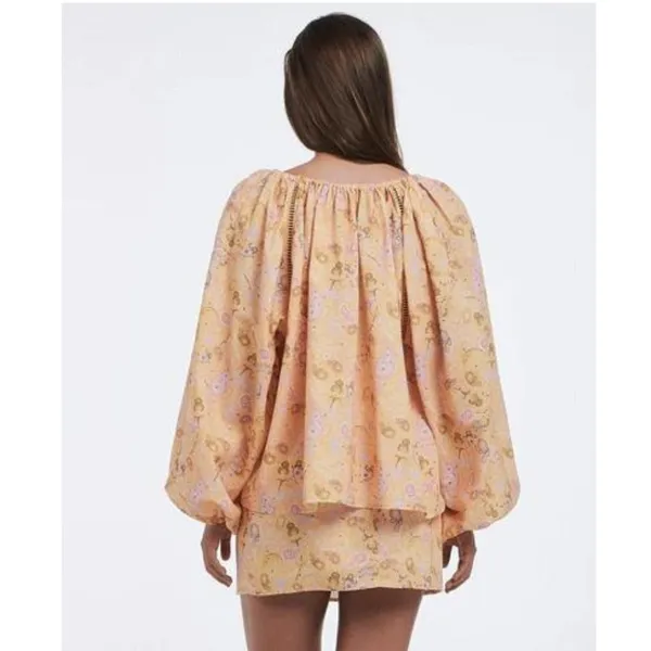 Charlie Holiday Josie Paisley Boho Balloon Sleeve Blouse Mini Skirt Matching Set - Image 6