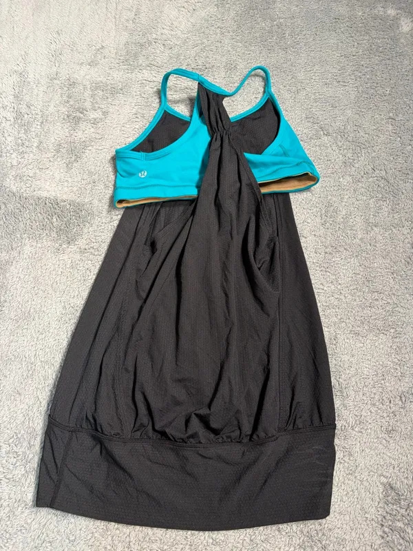 Lululemon Black & blue tank top with built in bra 4 - Image 6