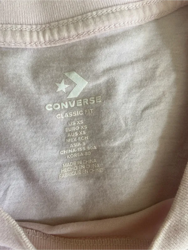Converse Light Pink Tee with Metallic Silver Star - Image 4
