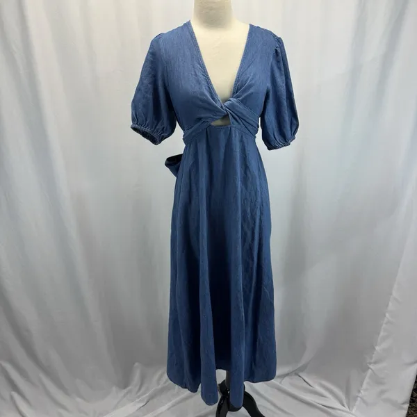 Old Navy Fit & Flare Twist-Front Maxi Dress M Coastal Cowgirl Boho Cottagecore - Image 2