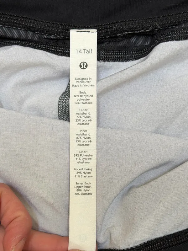 lululemon Speed Up Mid Rise Tall Running Shorts Heathered Gray Black Athleisure - Image 3