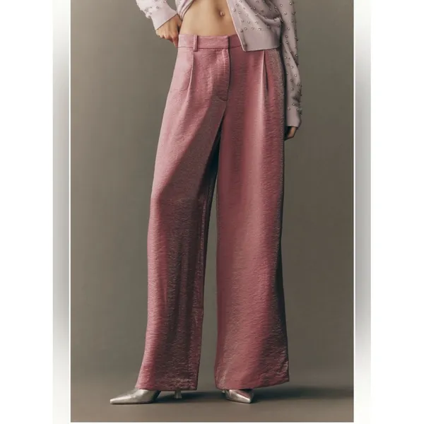 Anthropologie Maeve Shimmer Wide-Leg Trousers - Image 2