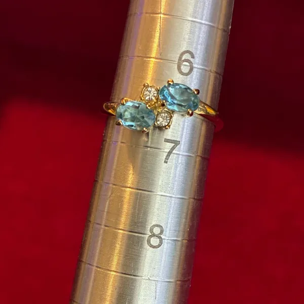 Duel blue stone Ring size 6.5 - Image 4