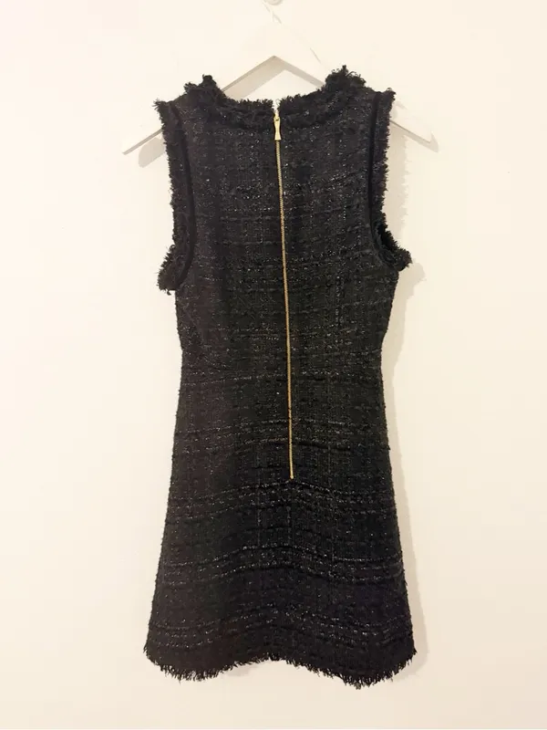 Kate Spade Black Sparkle Sleeveless Tweed Dress Cocktail Size 2 - Image 7