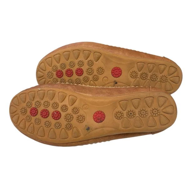 KECOM Women's Floral Textured Casual Brown Embossed Pattern Retro‎ Loafers 8 - Image 8