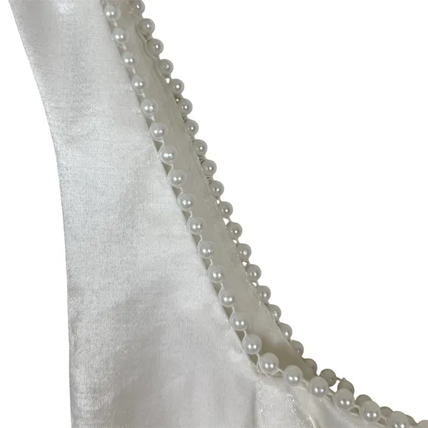NWT Lulus White Pearl Trim Sleeveless Mini Dress Size Small - Image 6