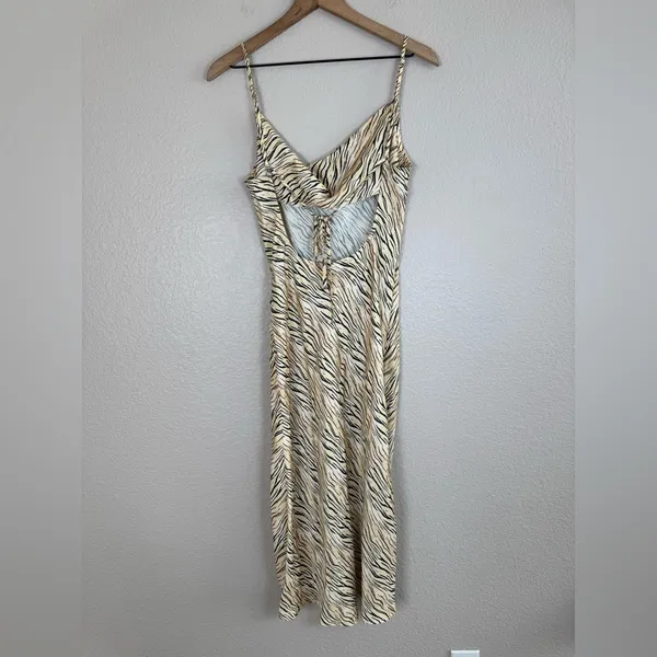 For Love & Lemons Joselyn Slip Midi Dress in Zebra Tiger Print size Small $135 - Image 11