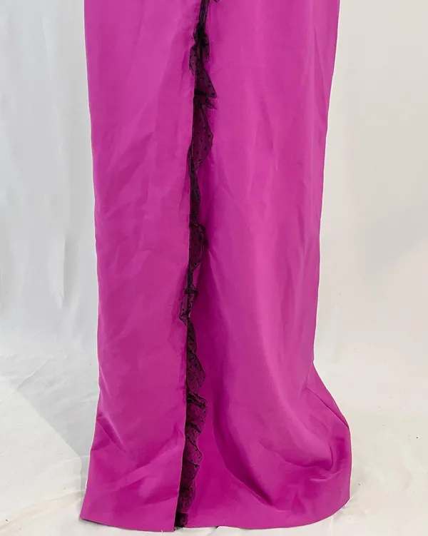 JS Collections New Hayley One Shoulder Column Evening Gown Cerise Black - Image 11
