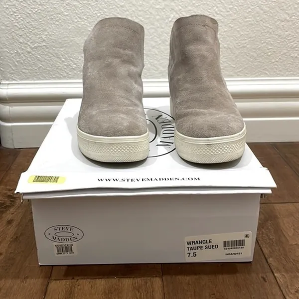 Steve Madden Taupe Suede Wrangle Booties - Image 2