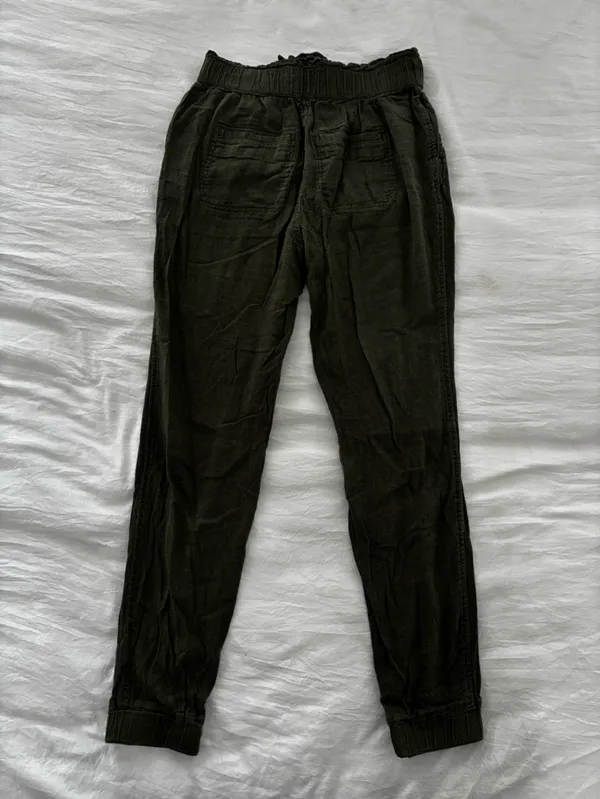 Hollister Olive Green Drawstring Joggers - Image 3