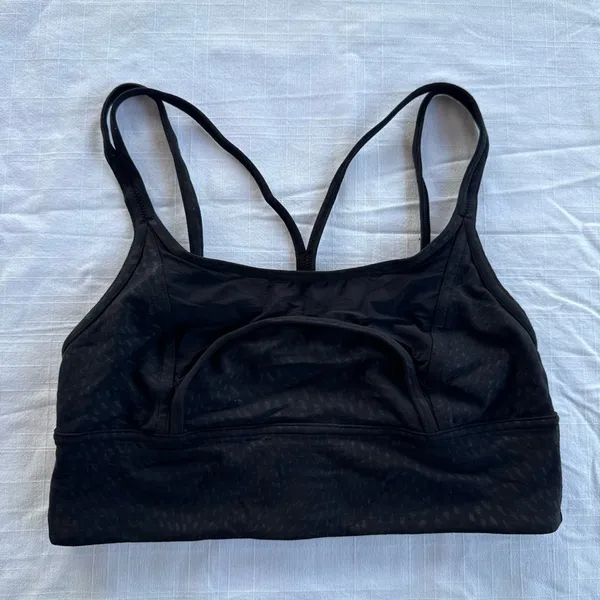 Lululemon Nulu and Mesh Yoga Bra*Light Support Jewel Emboss Black / Black 6 - Image 4