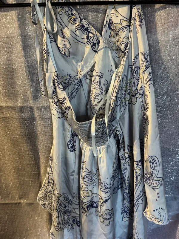 Urban Outfitters Botanical Light Blue Paisley Halter - Image 5