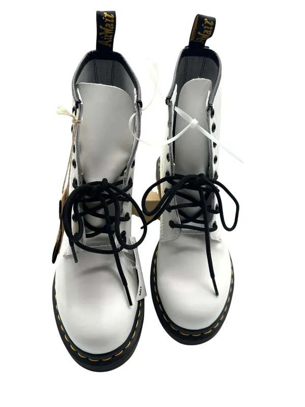 Dr. Martens Women 11 Unisex Genuine AirWair Leather Style 101 YS White Boots - Image 3