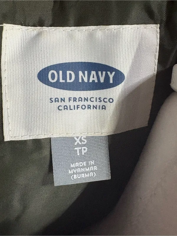 Old Navy Army Green Puffer Vest Women Size XS/TP Quilt Full Zip Pockets Preppy - Image 7