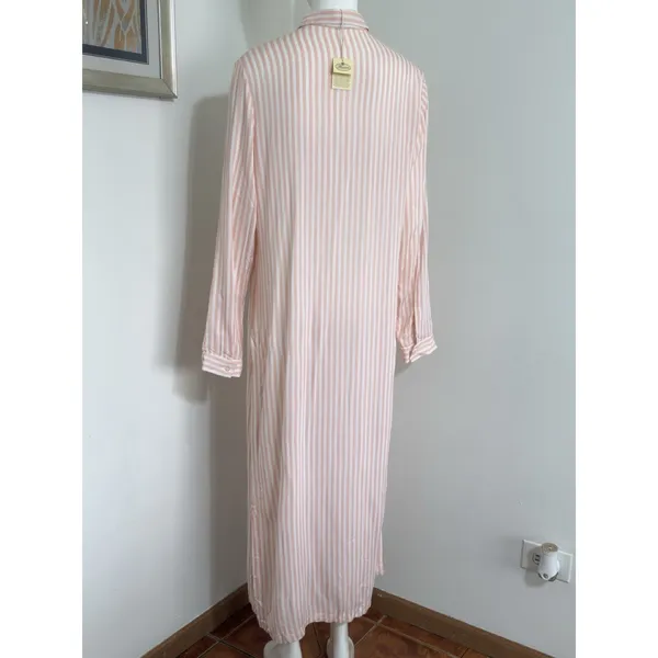 Rococo Striped Viscose Cover Up Dress Size M Long Sleeve Sheer Beach Resort NWT - Image 7