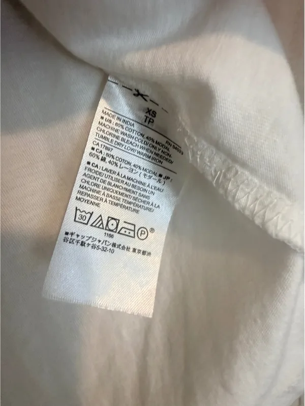 Banana Republic Women's XS White Cotton Short Sleeve T-Shirt - Image 4