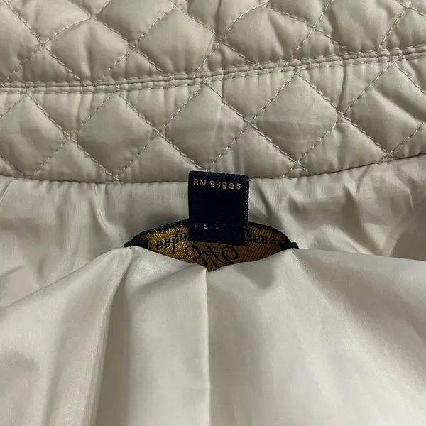 Brooks Brothers 346 Womens Cream Quilted Snap Front Jacket Beige Size 4 - Image 6