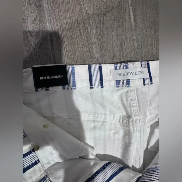 Free People Nobody Denim Monte Carlo Jeans new with tags stripe pattern y2k blue - Image 7