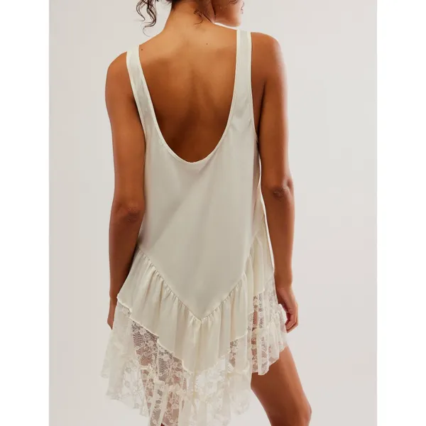 Free People Young And In Love Mini Slip Dress Tofu Size L NWOT - Image 4