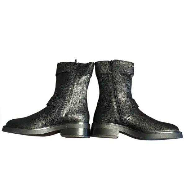 Steve Madden women’s Nolan boots black silver buckle moto Size 10 runs small NIB - Image 5