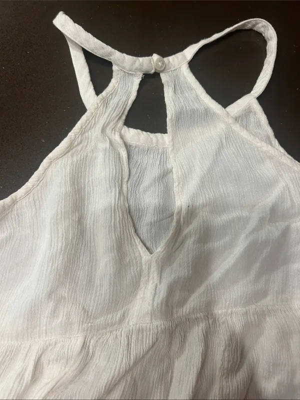 American Eagle Outfitters White Halter Babydoll Tank - Image 3