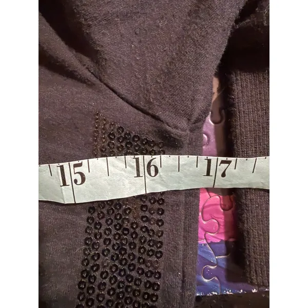 Baby Phat Girls Black‎ Zip Up Track Jacket Sequin Stripe Velvet Cat Crest XL y2k - Image 8