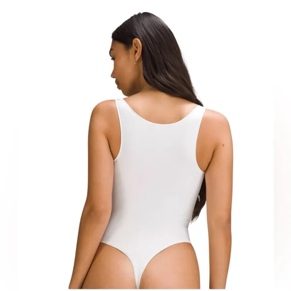 Lululemon Wundermost Ultra-Soft Nulu Square-Neck Sleeveless Bodysuit White M - Image 5