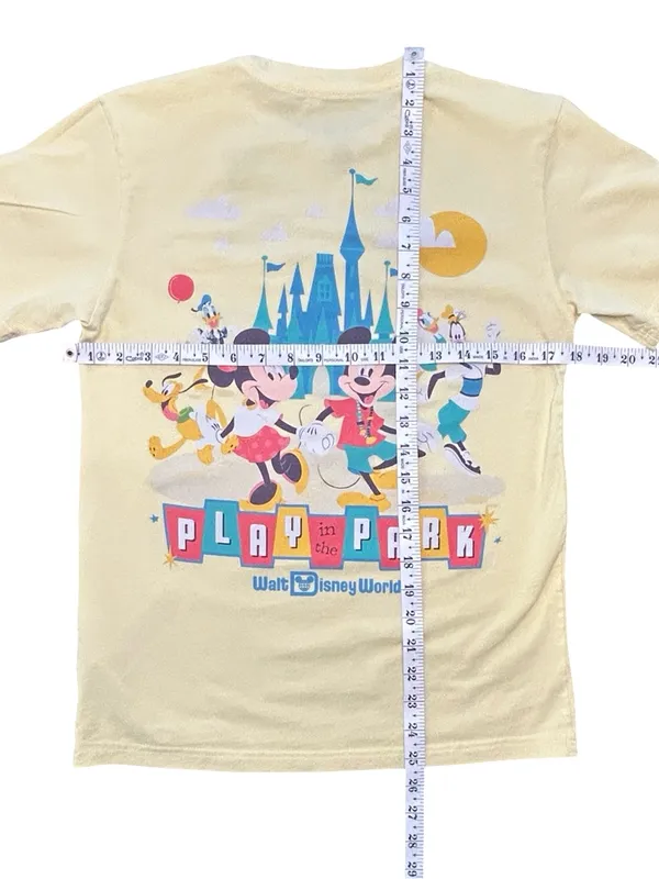 Disney Parks Play in the Park Yellow Pocket T Shirt XS Mickey Mouse Friends EUC - Image 3
