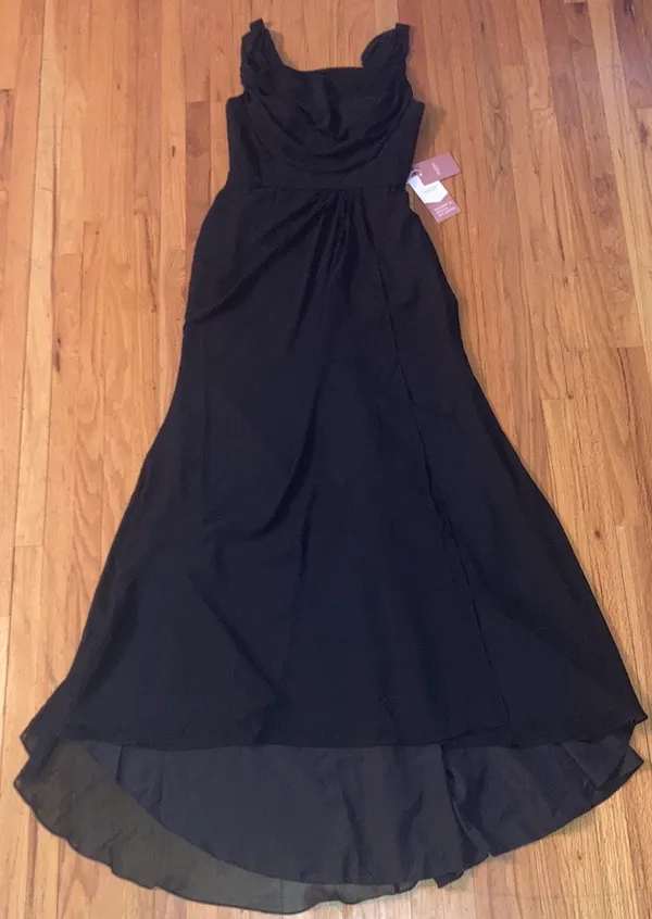 Women’s STACEES Formal Black Sweetheart Sweep Train Dress Size 12 Bust 39 New - Image 2