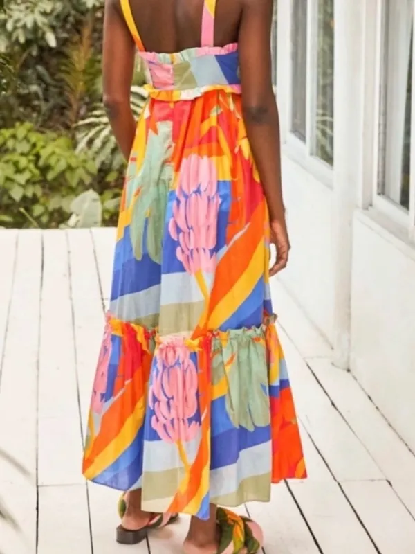 Farm Rio Tropical Sunset Maxi Dress Size small - Image 3