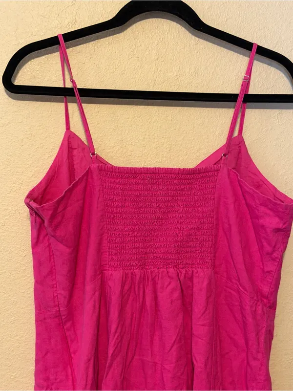 J crew pink linen-blend slip‎ midi dress size 14 - Image 10