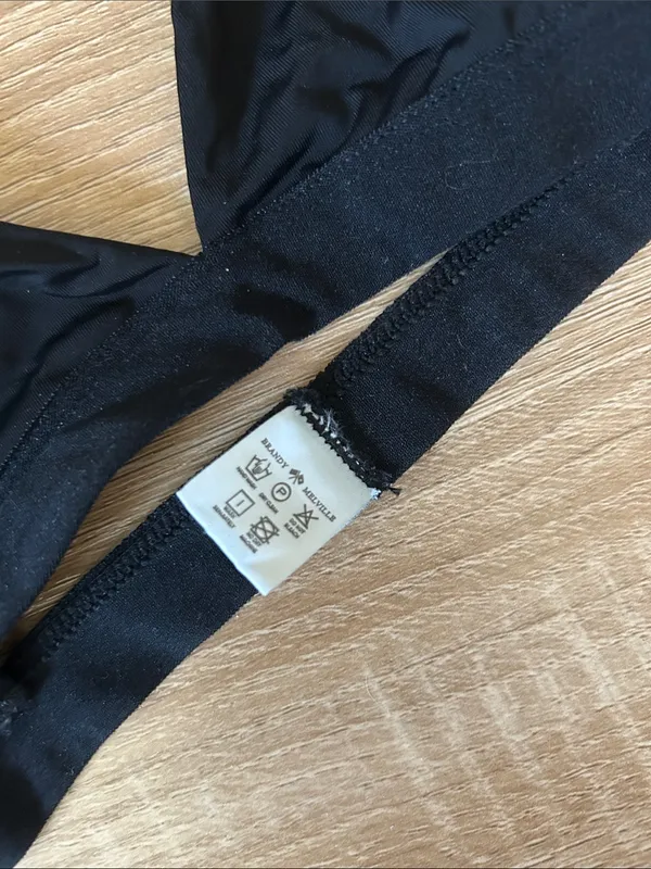 Brandy Melville Black Triangle Bralette with Thin Straps - Image 2