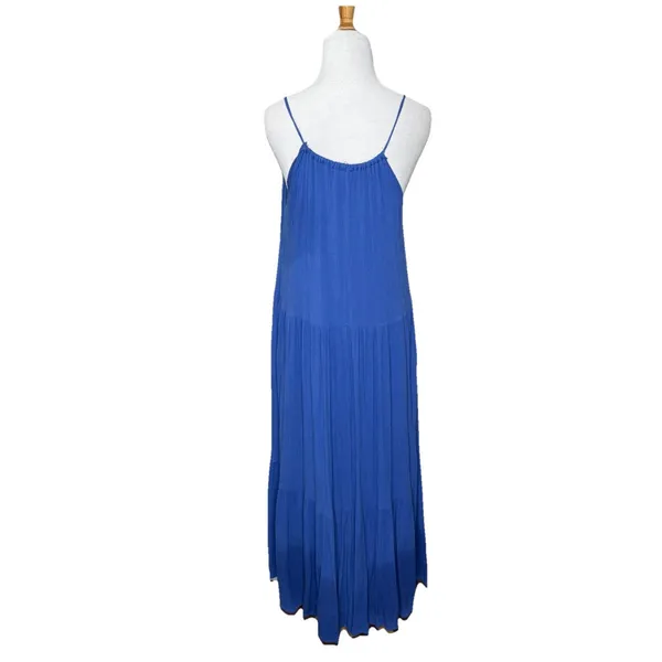 Tribe Blue Spaghetti Strap Sleeveless Tiered Maxi Ties at Neck Dress Size Medium - Image 4