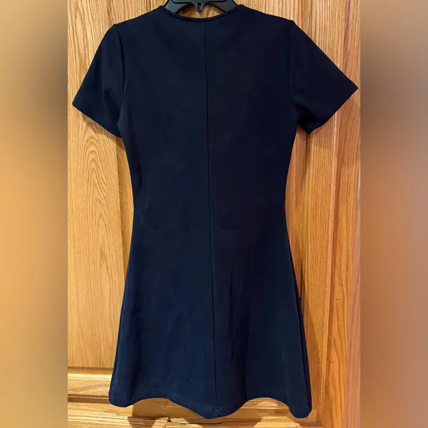 Lulus Closet Renovation Suede Lace-Up Fit & Flare Navy Blue Mini Dress Size‎ XS - Image 10
