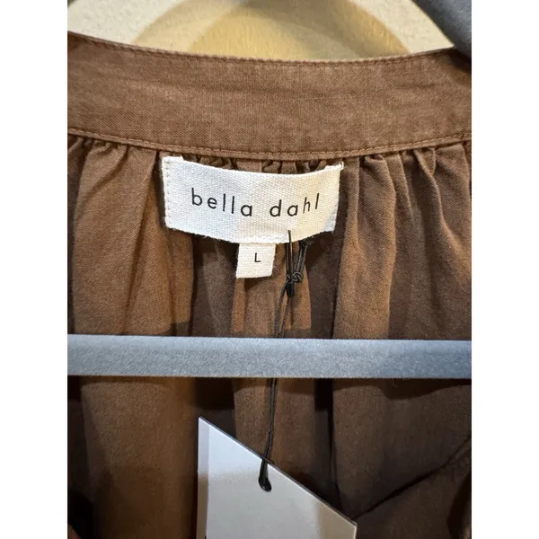 Bella Dahl‎ Button Down Blouse Women's Brown Size Large Raglan Balloon Sleeve - Image 4