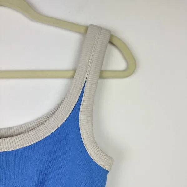 Madewell Terry Ribbed Bralette Crop Top Blue Athleisure Active Casual XS NWT - Image 11