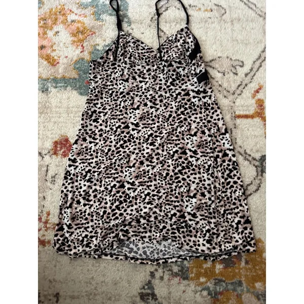 Gilligan & O'Malley Leopard Print Chemise Nightgown Sleepwear Medium Animal - Image 4